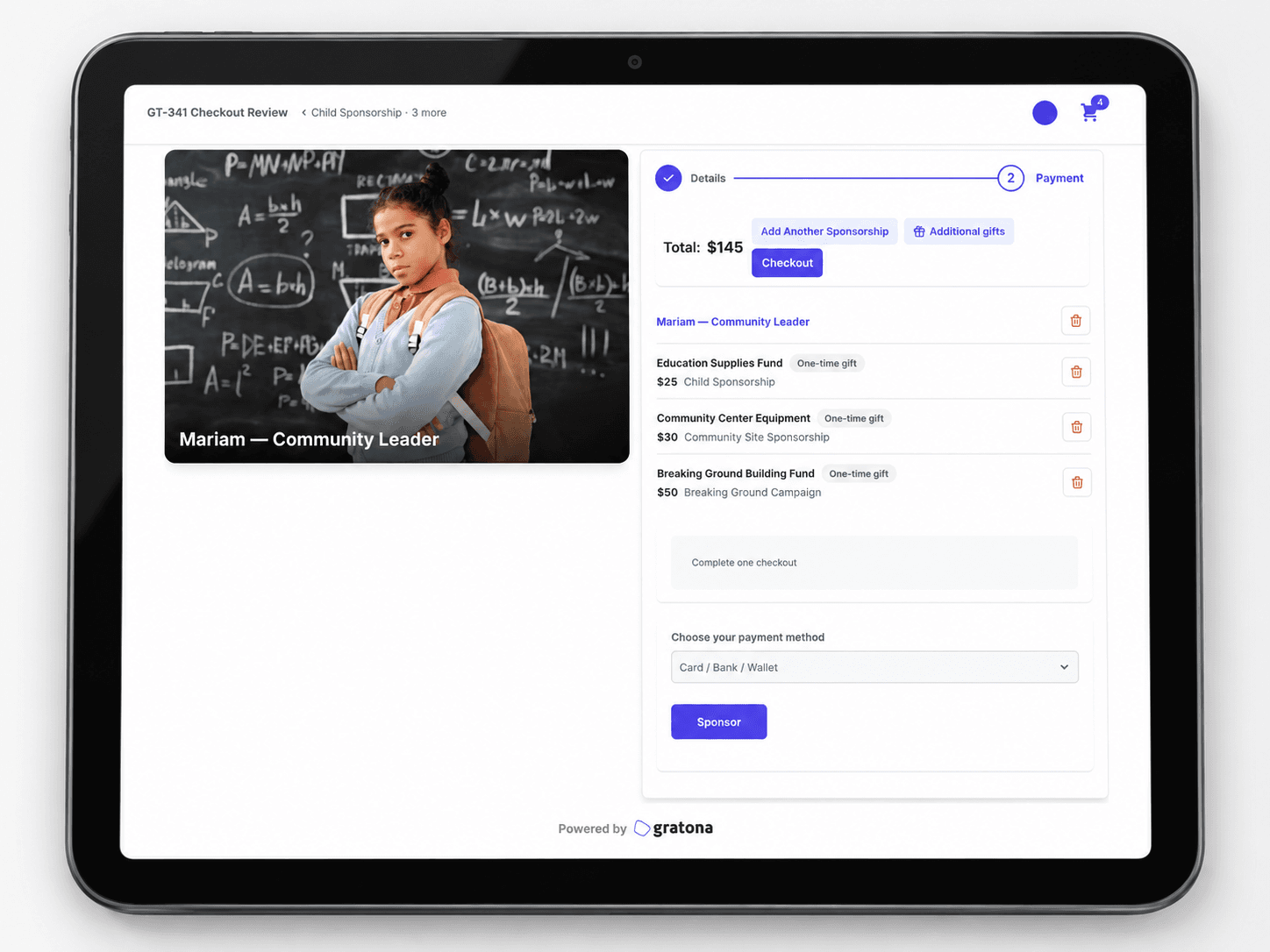 Give Across Programs. Check Out Once