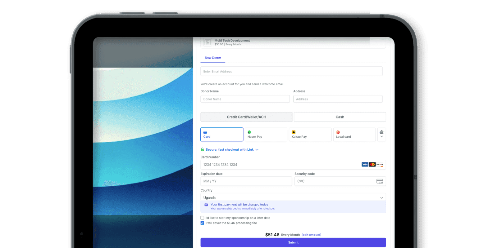 Passwordless Donor Checkout