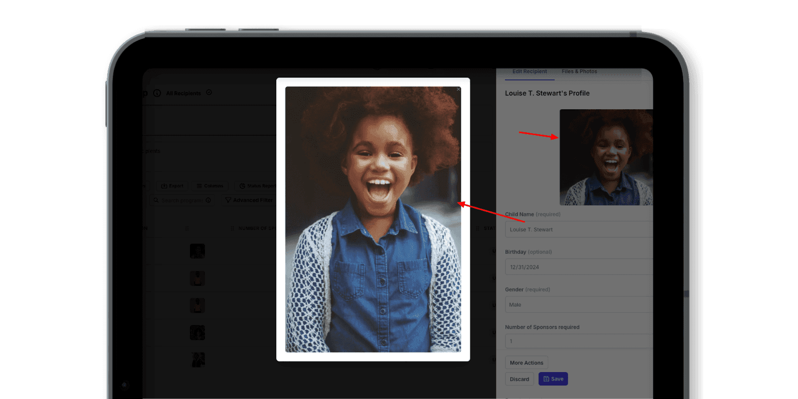 Full-Size Profile Photo Viewer