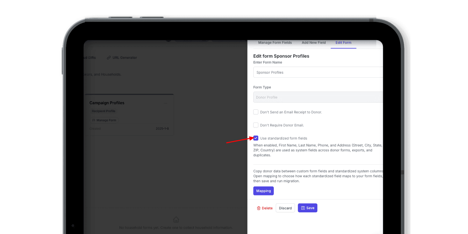 Zapier Integration: Standard Donor Fields
